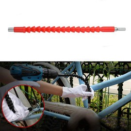 Flexible Soft Shaft POWERTOOL 1/4" Hex 300MM Screwdriver Universal Holder for Use in Places with Limited Access, Bends, Twist (Red, 10PCS)