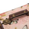 Treasure Chest Box Pink Butterfly Pattern Exquisite Retro Wooden PU