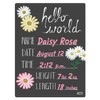 Cohas Hello World Newborn Baby Announcement Chalkboard Sign with Daisy