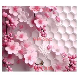 Unbranded 20oz Sublimation Tumbler Wrap 3D Cherry Blossoms Ready To Press Heat Transfer