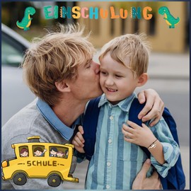 PDTU First Day of School Boy, Pack of 2 Father Mother Son Bracelet Gifts for School Enrolment, Dinosaur Bracelet Set First Day of School for Young Son School Child