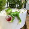 DAZZTIME Hanging Frogs, Flower Pot Hanging Frog Decoration, Green Frog