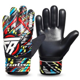 Beingfit Junior Goalkeeper Glove | Elementary School Children's Soccer Glove | For Goalkeeping Soccer | Durable & Grip Strength Sizes 3, 4, 5, 6, 7, 8 (Junior, Black Red, Size 8: For Adults)