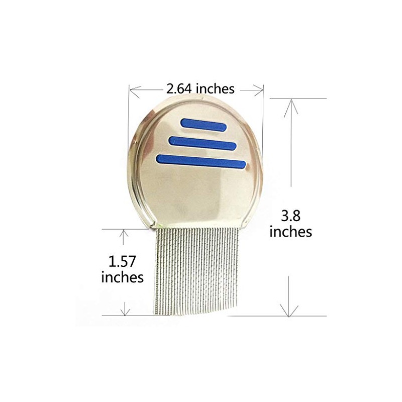 2 Pcs Stainless Steel Lice & Dandruff Comb,Fine Tooth Comb