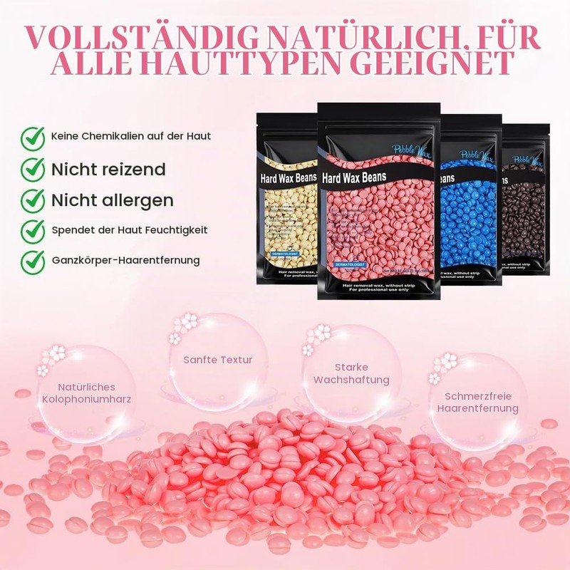 Beugo Waxing Beads, 400 g Wax Beads Hair Removal for