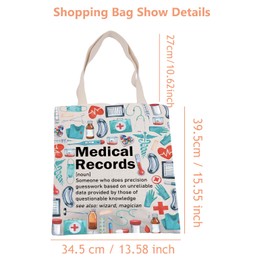 JTOUK Med Tech Tote Bag Medical Records Specialist Gift Healthcare Life Gift Medical Assistant Merch (Medical Records Tote EU)
