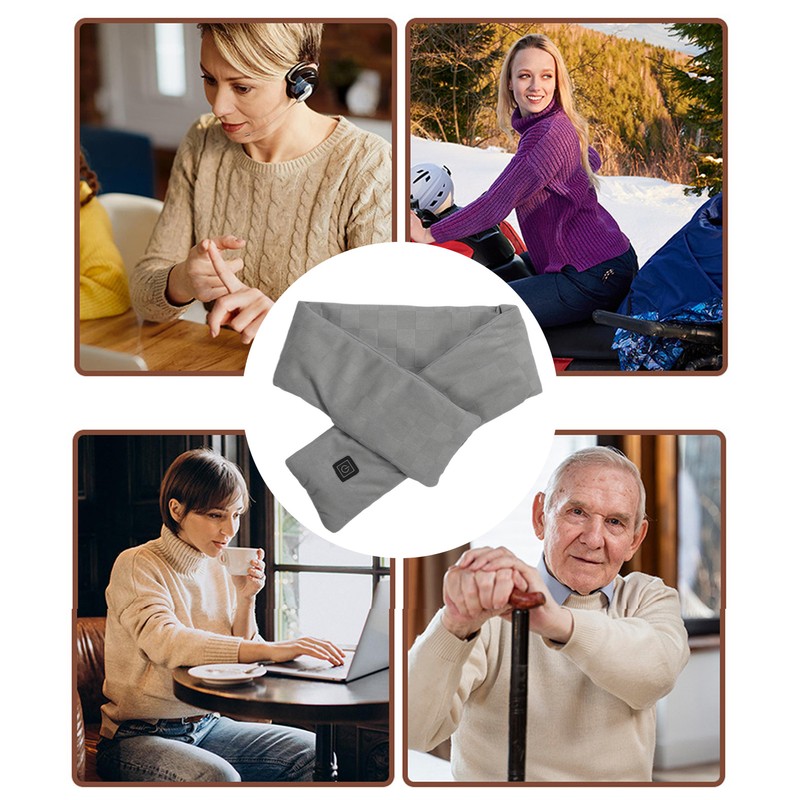 Heated Scarf Soft Washable Electric Heating Scarf USB Powered 3