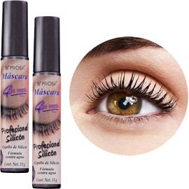 GAERO GLOBAL SOLUTION Rimel Mascara para Pestañas Prose Profesional Silicon by Gaero Shop Kit de 2 Piezas 13 Gr Cada Una 4 en uno Color Negro Formula Contra Agua Cepillo Silicon
