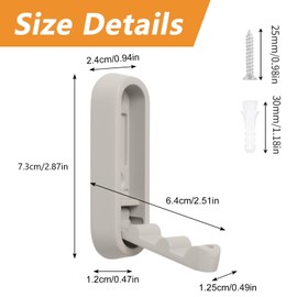 MOROBOR 4pcs Elliptical Folding Wall Hook, Zinc Alloy Folding Invisible Hooks Non-Slip Heavy Duty Foldable Coat Hook Retractable Support Hooks for Hanging Towels Hats Bags (Gray)