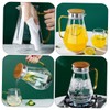 Sosoport 1Pc Capacity Glass Water Pitcher with Lid Practical Cold