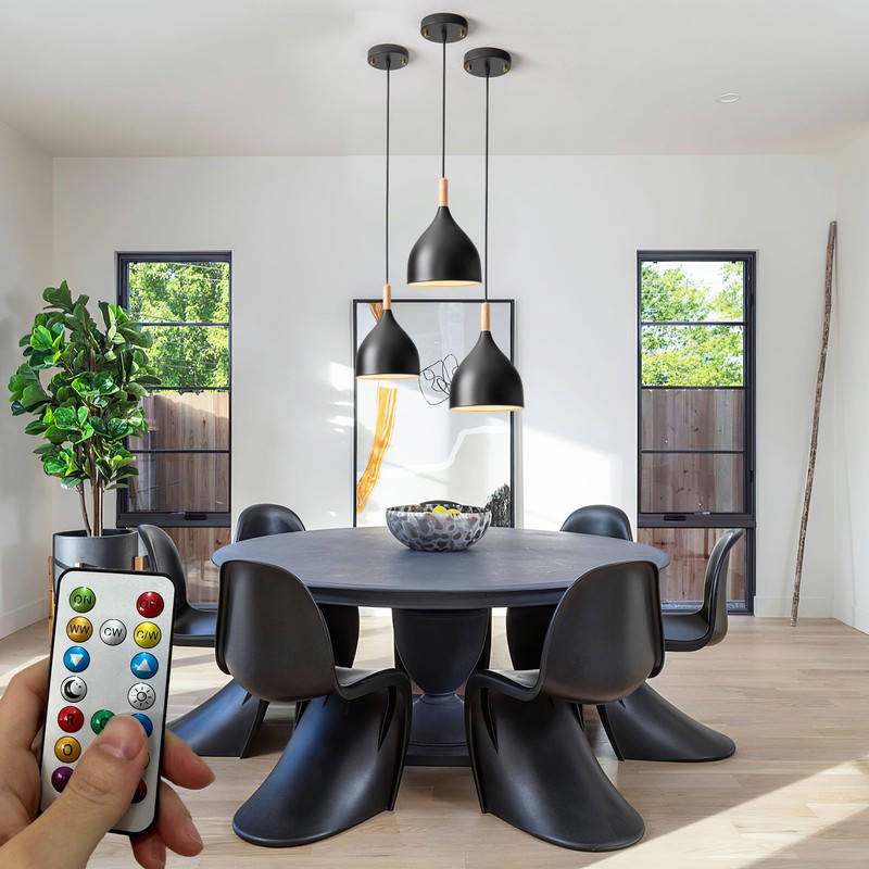 civaza Battery Operated Hanging Light with Remote,Kitchen Island Chandelier Set