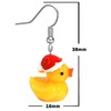 Charm Buddy Rubber Duck Santa Hat Dangle Earrings Womens Girls
