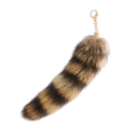 KGDUYC Fox Tail Pendant Key Fob, Fur Tail Keychain, Extra Large Key Ring, Bag Accessories, Car Key Chains, Pendant, Soft, Fluffy, Dense, Decoration, Natural Colours