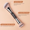 TEOYALL Dual-Ended Foundation Contour Brush, Flat Top and Angled Synthetic