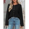 Saodimallsu Womens Button Up Cardigan Sweaters Long Sleeve Crew Neck