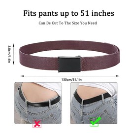 KISUOMAOYI Belts For Men,Adjustable Mens Belt with Flip-Top Solid Black Buckle,Work Belts for Men & Women,Quick Release Canvas web Belt for Commuter, Leisure Sports(Coffee)