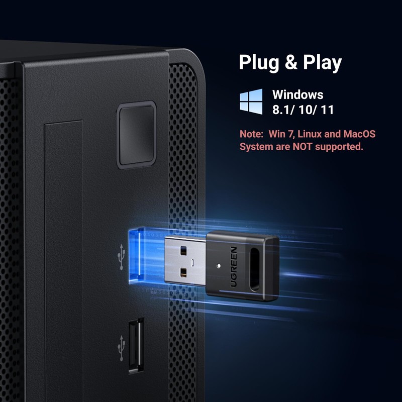 UGREEN USB Bluetooth 5.3 Adapter for PC, Plug & Play