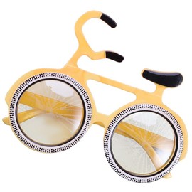 SEWACC 4 Pairs Bicycle Glasses Festival Eyeglasses Masquerade Party Glasses Funny Glasses Bike Shaped Glasses Photo Booth Props Fashion Sunglasses Novelty Glasses Prom Hawaii Banquet