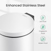 Cesun 1.2 Gallons Small Trash Can with Lid, White Bathroom