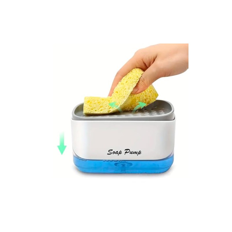 SC ACCESORIOS Dispensador De Jabón para Platos 2 En 1