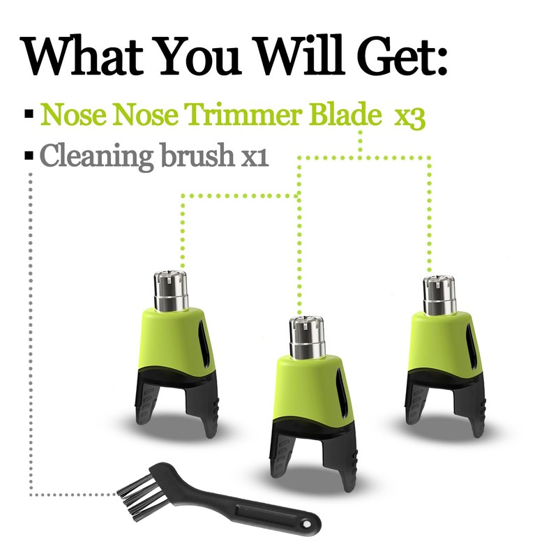 GORLENT 3Pcs Nose Trimmer Replacement Head Attachment for One Shaver