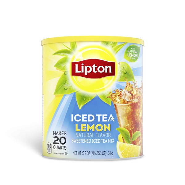 Lipton Black Iced Tea Mix, Lemon, 20 qt