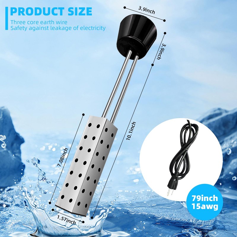 YOUTHTXY 2000W Immersion Water Heater, Designed for Mini Inflatable Pools