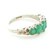 925 Sterling Silver Natural Emerald Womens Promise Ring - Size