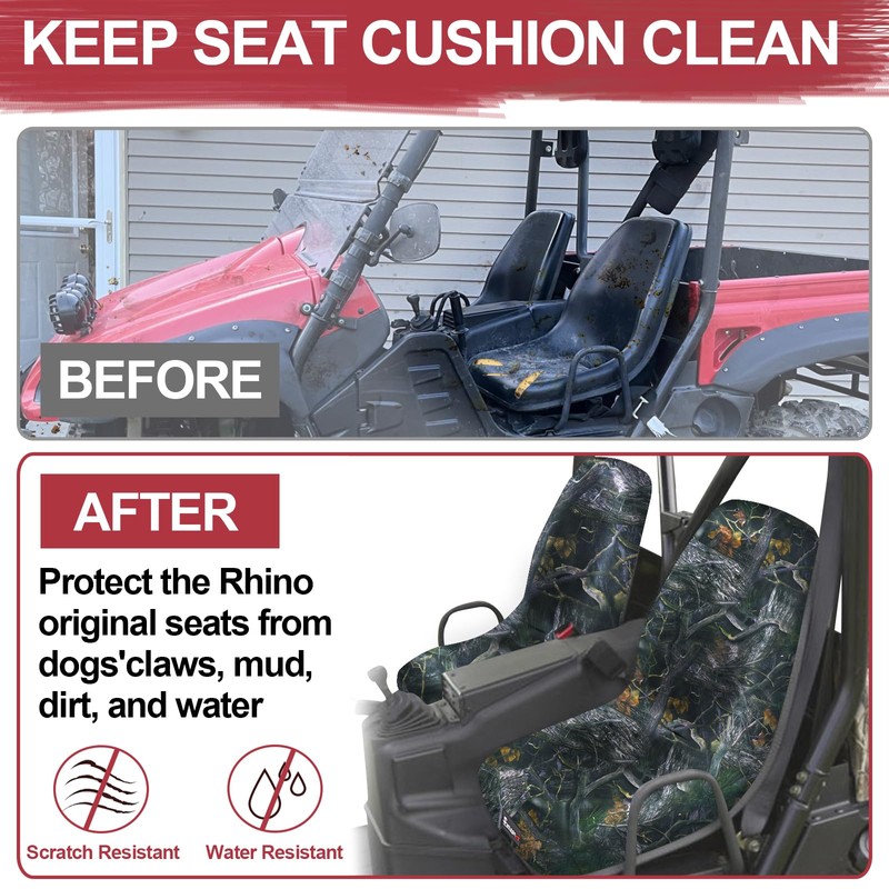 StarknightMT UTV Rhino Seat Covers, Waterproof 1680D Seat Covers Compatible