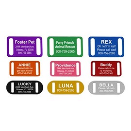 Slide-On Pet ID Tag | Collar Tag | 3 Sizes & 9 Colors to Choose from (Blue, Small)