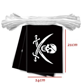 30 PCS Pirate Flag String,32 FT Jolly Roger Bunting,Decoration Banner for Outdoor Indoor Patio Yard Decor