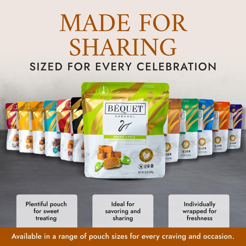 Béquet Caramel - Green Apple Caramel Candy - Gourmet Caramel