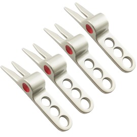 Jinshining 4 Pcs Silver Golf Ball Fork Pivot Divot Repair Tool Compatible Golf Divot Tools for Scotty Cameron Divot Tools