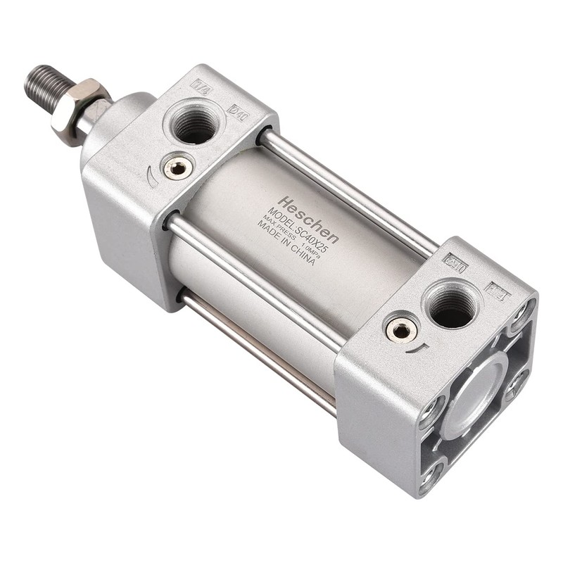 Heschen Pneumatic Standard Air Pressure Cylinder, SC 40-25, PT1/4 Connection,