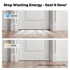 Silicone Weather Stripping Door Seal Strip - 35mm Width Draft Stopper Under Door Gap Filler, 16.4FT Strong Adhesive Soundproof Tape for House, Glass Shower, Windows & Doors(Transparent)