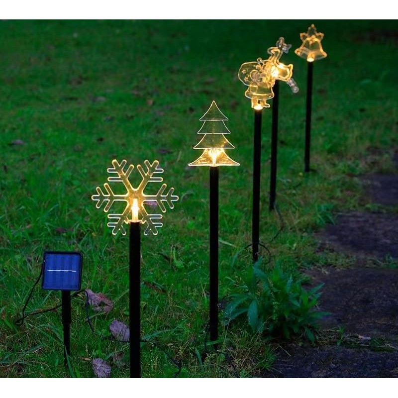 TSLBW Solar Garden Lights 5 Pack Christmas Pathway Lights Outdoor