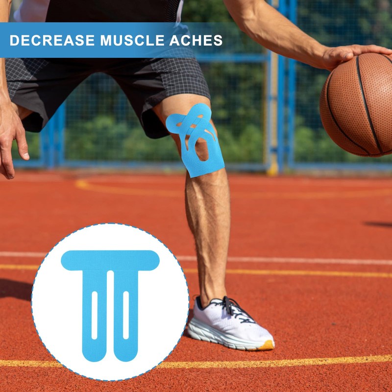 15pcs Precut Kinesiology Tape for Knees, Breathable & Waterproof Pre