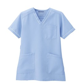 Nurse Nurse Sleeve Scrub (Smooth Touch/Line) Wrinkle Resistant Medical Nursing Nurse Lab Coat Women's, saxon blue