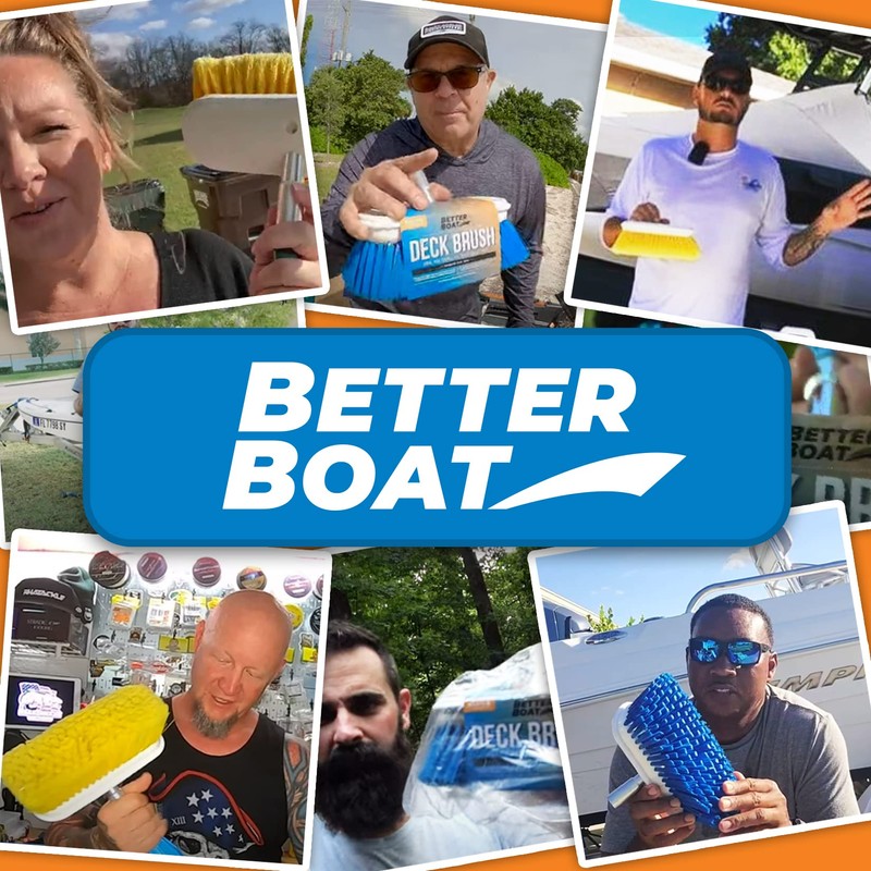 Soft Boat Deck Brush, Heavy-Duty Marine Brush Head, 8" Bristle