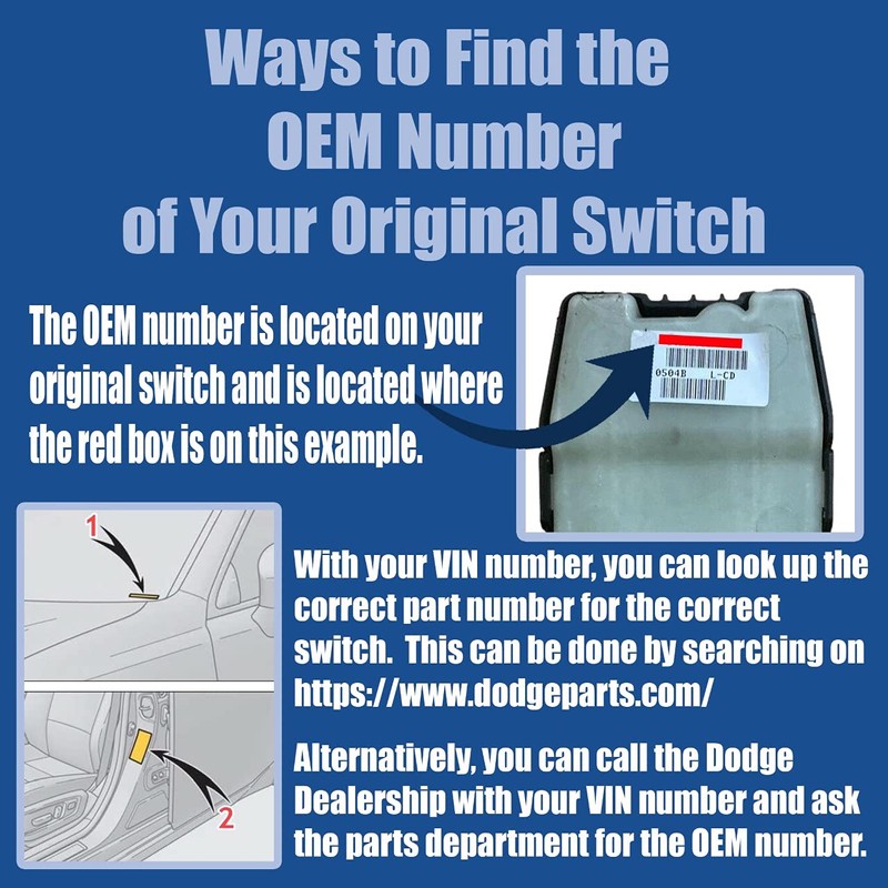 SWITCHDOCTOR SWITCHDOCTOR Window Master Switch for 2011-2019 Dodge Charger