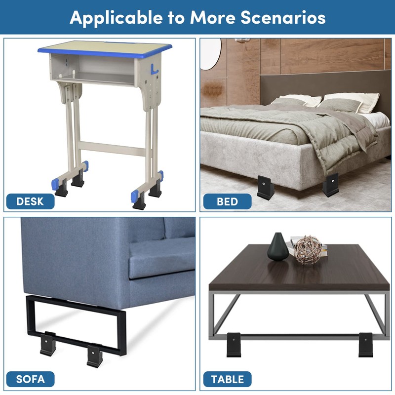 DEDU Bed Risers with Adjustable Screw Clamp, Couch Risers 3