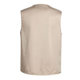 LISUHEPEAL Men's Fishing Vest Summer Outdoor Work Safari Travel Photo Khaki Vests with Multi Pockets For Men (S18-Khaki, XL)