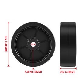 Skelang Boat Trailer Jack Caster 6", Trailer Tongue Wheel 1/2" Axle Diameter, Freight Dolly Wheel Replacement, 1200Lbs Load Capacity