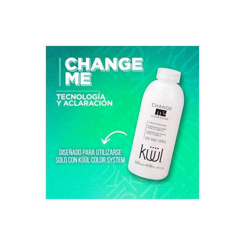 KÜÜL Change Me Peróxido Crema 20Vol Aclara Cabello, Elimina Pigmentos