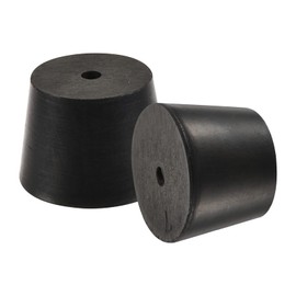 MECCANIXITY Rubber Tapered Plug 30mm to 37mm with Hole Test Tubes Bungs Stopper Black for Lab Home 5 Pieces