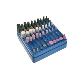 UID 0.09 inch (2.35 mm) Shaft Diameter 100 Pieces, 9 Types, Whetstone with Red Shaft, Variety, Blue Shaft, Rubber Whetstone, Leather Whetstone, Sponge Rubber Whetstone, Wool Buff, Small Diabit, Large Diamond Bit Combination Set, No. 881, This set can be 