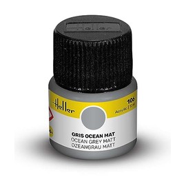 Heller 9106 Acrylic Model-Making Paint - Matte Ocean Grey [French-Language Label]