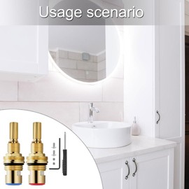 Válvulas de grifo de cerámica Válvulas de grifo resistentes goteo Carretes de repuesto para agua fría y caliente Cartuchos de disco con vástago cerámico de latón Carretes de agua fría y caliente
