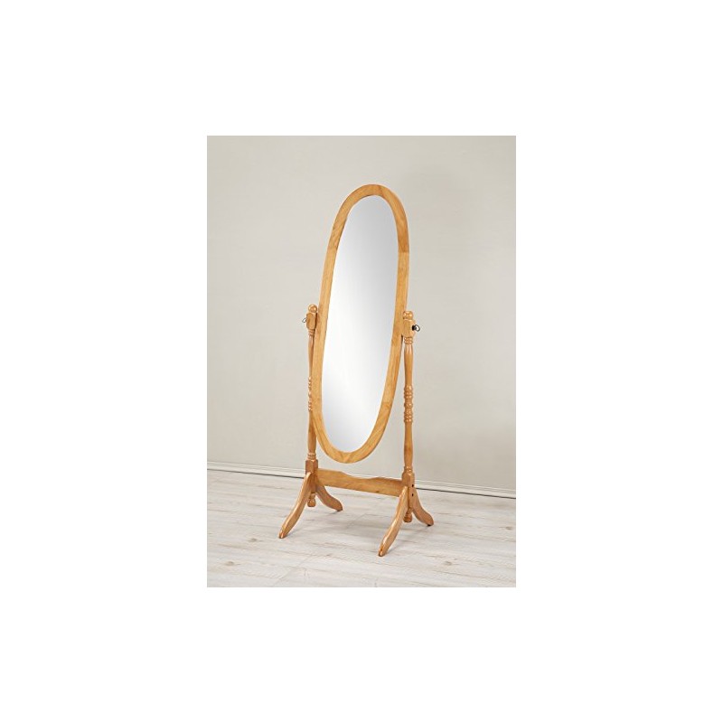 Roundhill Furniture Traditional Queen Anna Style Wood Floor Cheval Mirror,