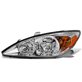 Auto Dynasty TO2502137 OE Style Headlight Lamp Compatible with Toyota Camry 2002 2003 2004 Driver/Left Side,Chrome Housing